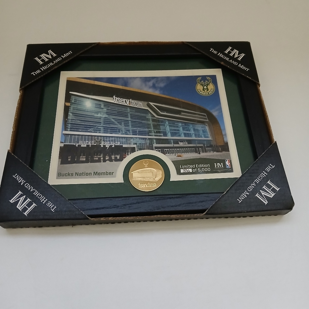 Milwaukee Bucks Framed Photo Fiserv Forum Limited Edition Highland Mint 336/5000